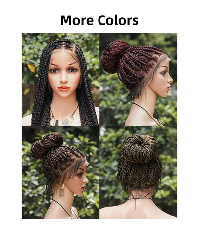 Perruque tressée Fancivivi sans nœuds, longueur hanches 36", entièrement nouée à la main, petites tresses carrées.