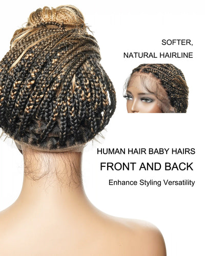 Perruque tressée de 30 pouces en cheveux humains pré-décolorés, légère, boucles bohèmes