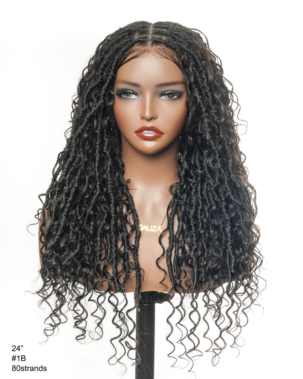 Perruque de Locs Boho sans nœuds en cheveux humains naturels avec boucles Boho et dentelle suisse HD, qualité salon