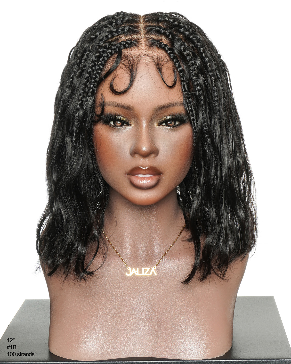 Michelle Bob 12" Perruque Body Wave Cheveux Naturels, Pré-décolorée, Dentelle Suisse HD, Tresses Bohèmes