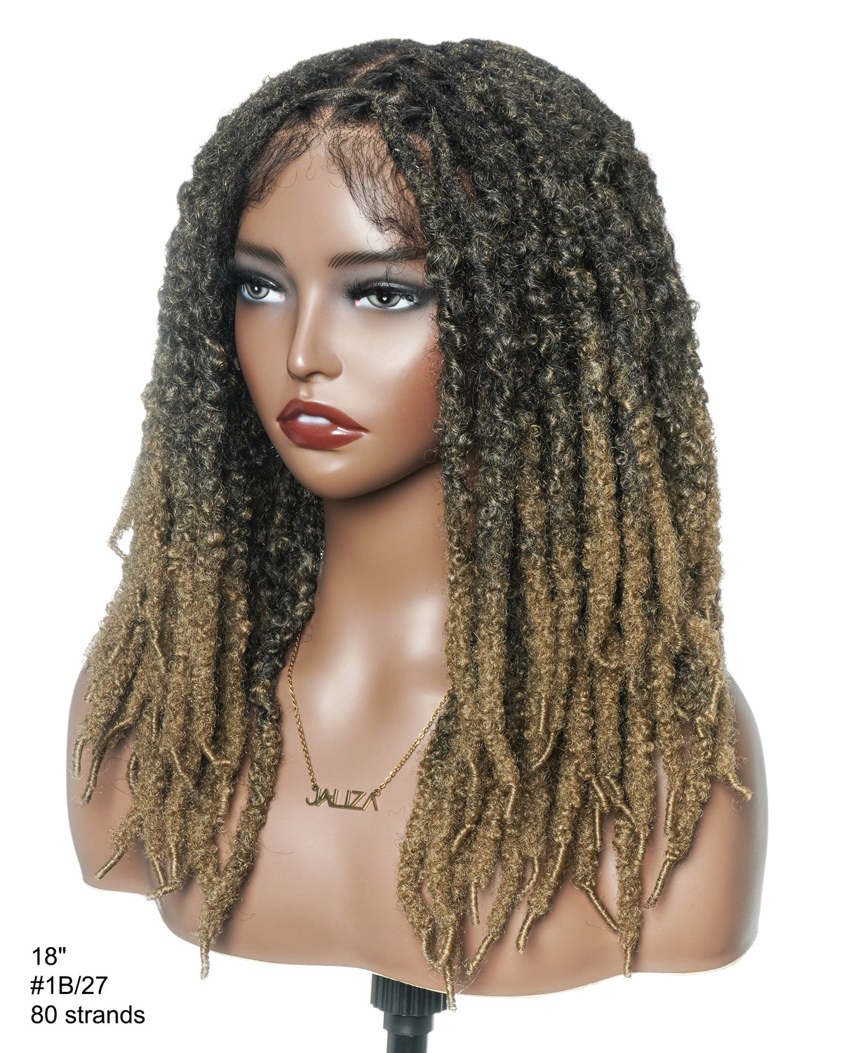 Perruque en dentelle complète suisse HD de 18 pouces avec fausses locks douces et vieillies pré-décolorées