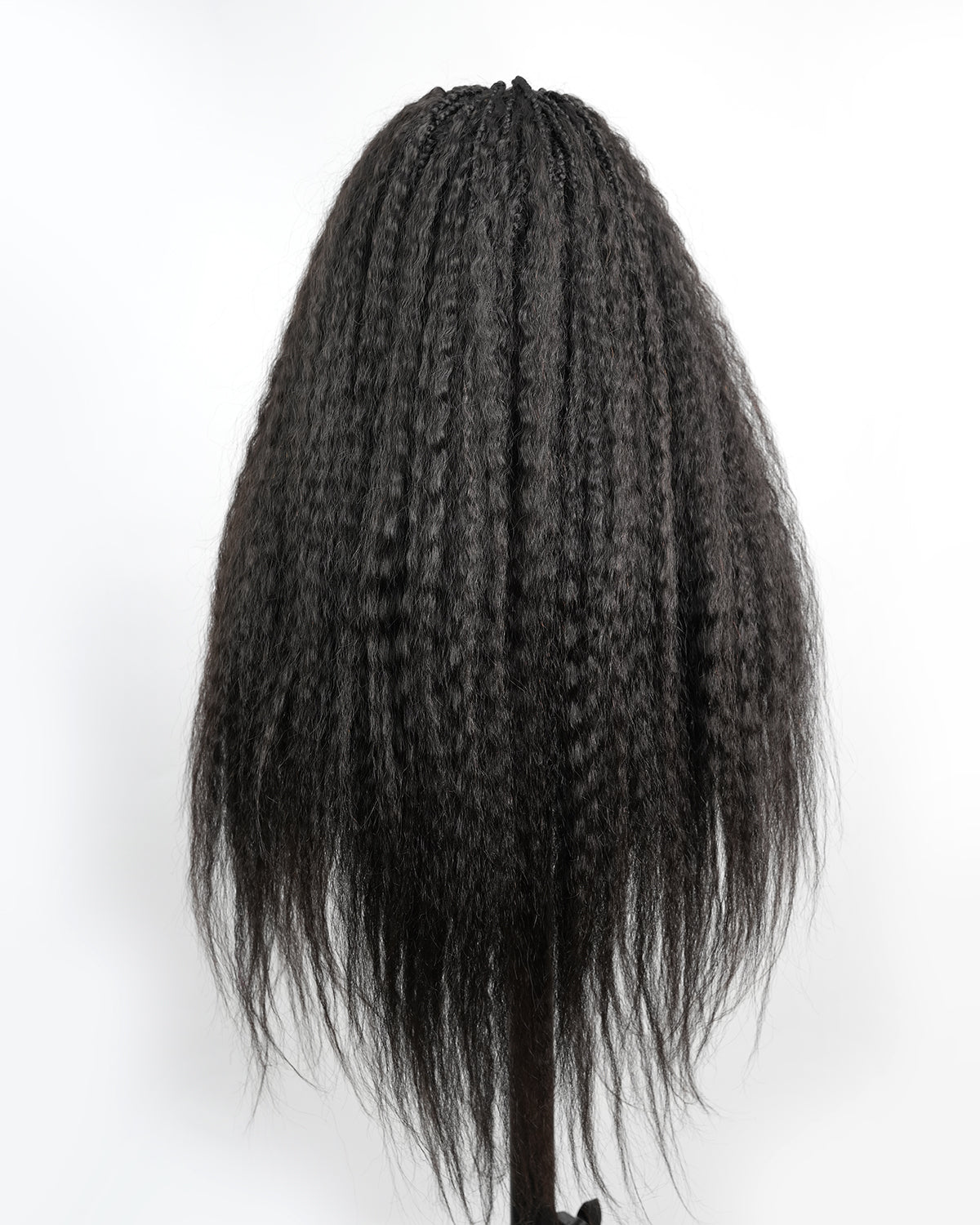 Makeda - Perruque ultra fournie tressée façon Bohème, cheveux naturels vierges lisses crépus de 71 cm