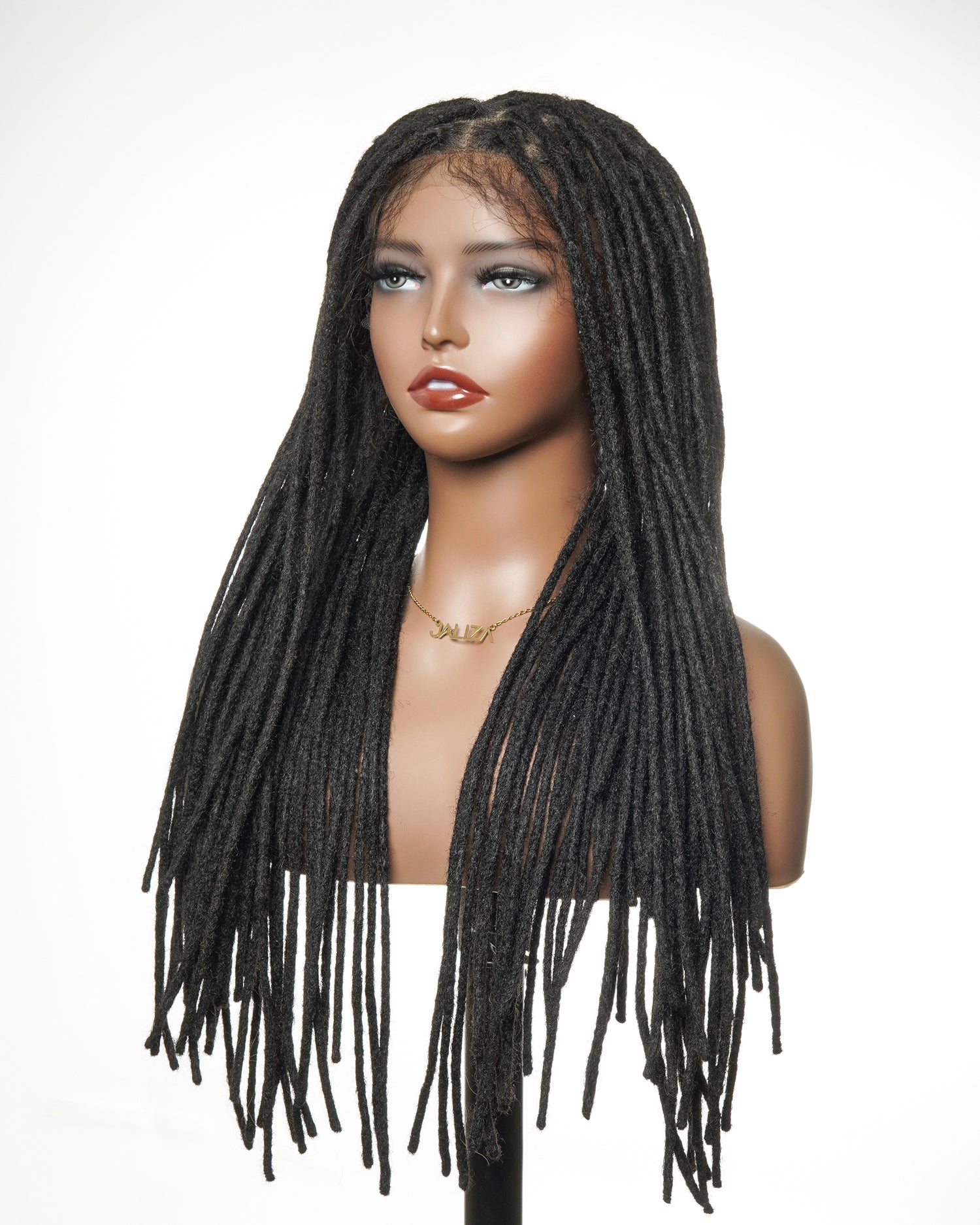 Perruque Lace Front intégrale 100 % cheveux humains dreadlock prélavés HD 100 mèches
