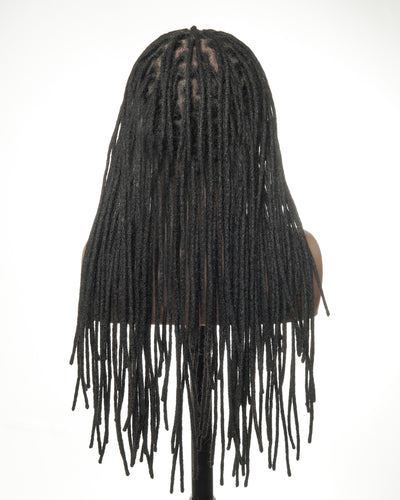 Perruque Lace Front intégrale 100 % cheveux humains dreadlock prélavés HD 100 mèches
