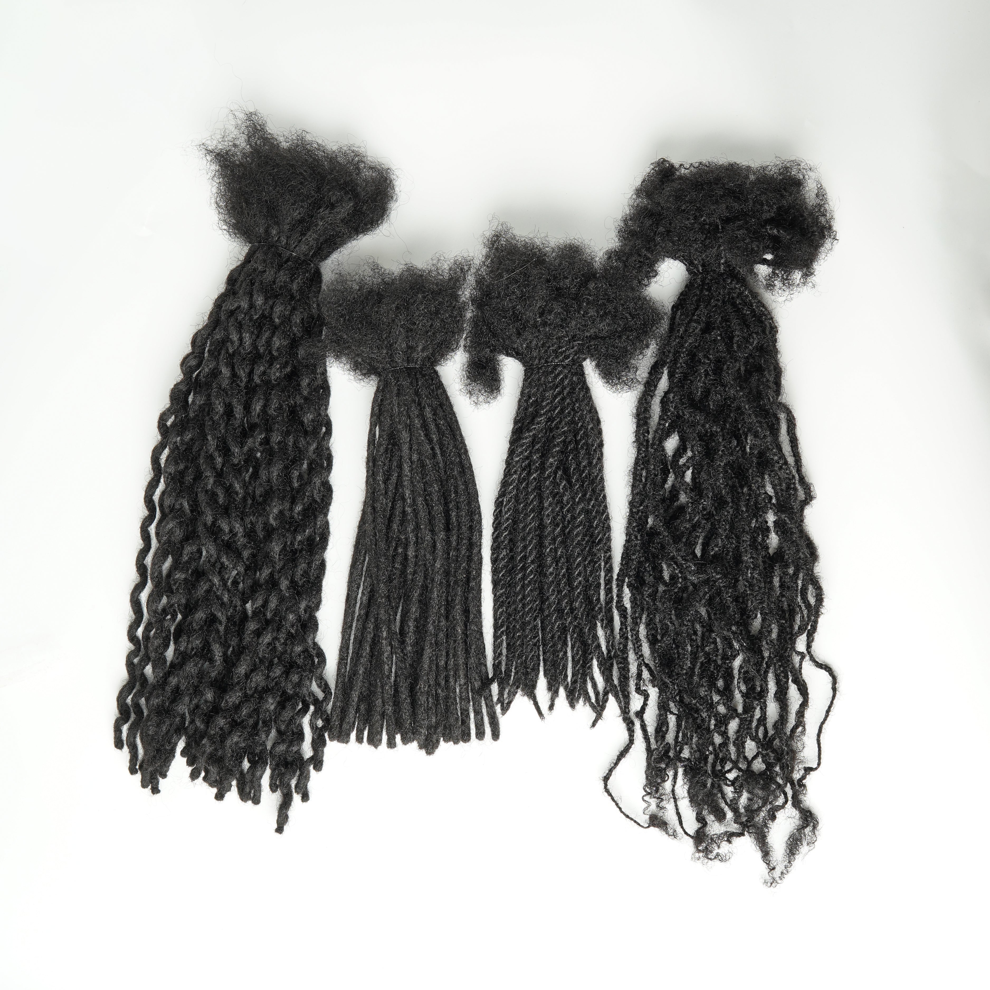Extensions de Locs 100 % Cheveux Humains Faites à la Main, Largeur Très Fine (0,4 cm) 30 LOCS/Paquet