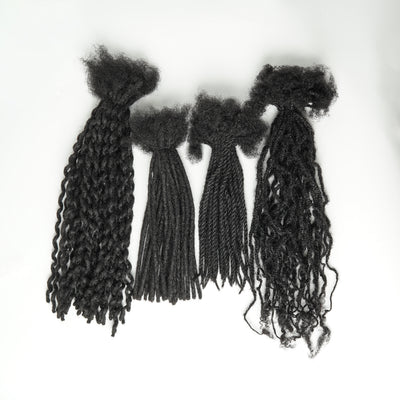 Extensions de Locs 100 % Cheveux Humains Faites à la Main, Largeur Très Fine (0,4 cm) 30 LOCS/Paquet