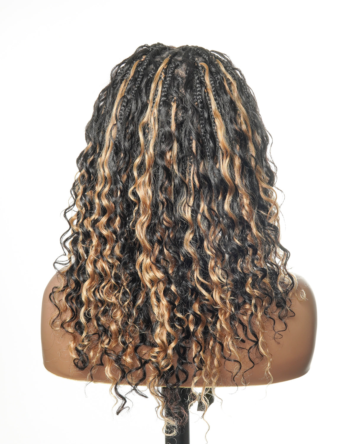Perruque tressée bohème sans nœuds, en dentelle, cheveux humains, couleur 1B 27