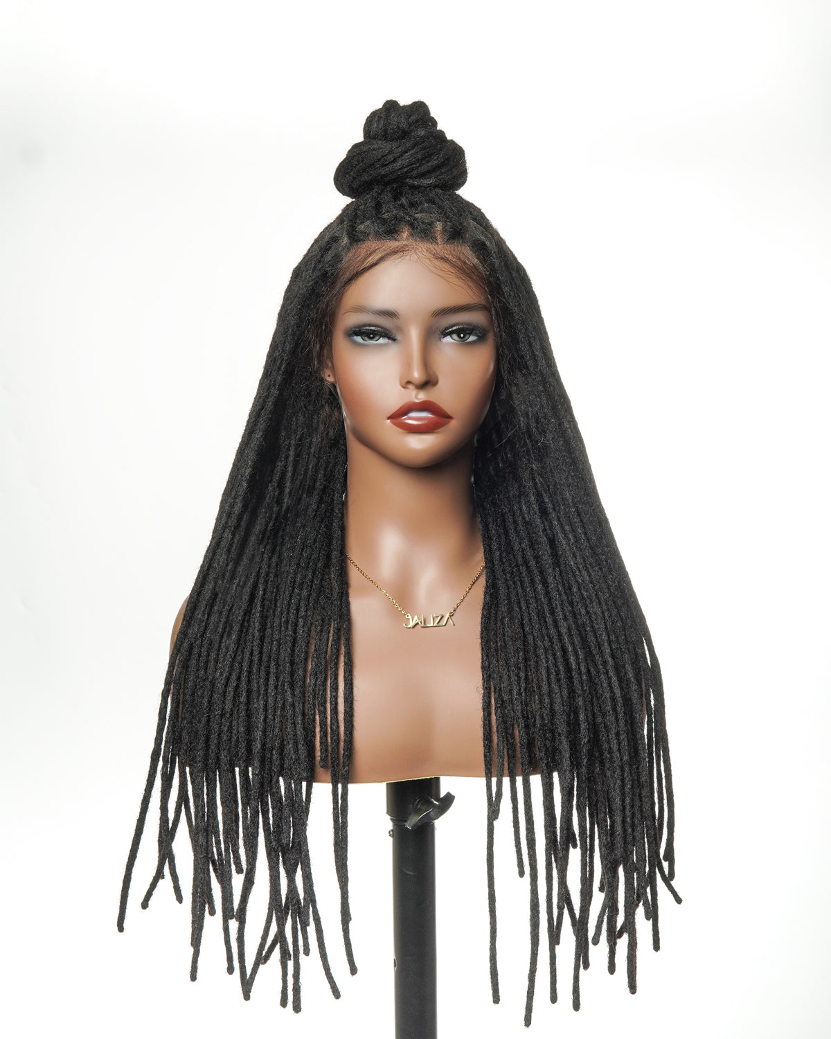 Perruque Lace Front intégrale 100 % cheveux humains dreadlock prélavés HD 100 mèches