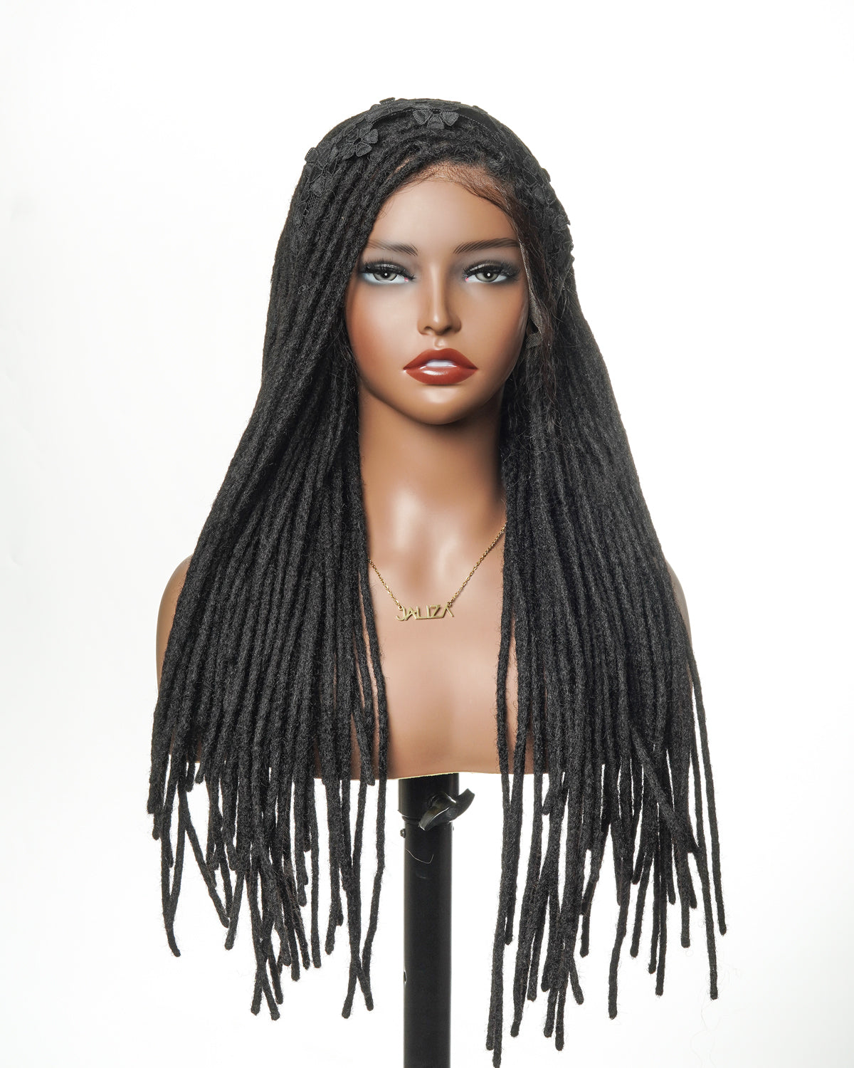 Perruque Lace Front intégrale 100 % cheveux humains dreadlock prélavés HD 100 mèches