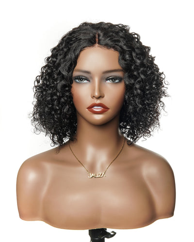14" 100% Virgin Human Hair Deep Wave Bob Glueless Pre Cut Pre Bleached HD Lace Wear to Go (for US Market Only)