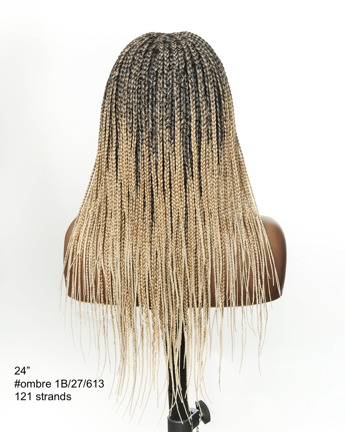Kora - Pre Bleached Human Hair Lace Lightweight Knotless Swiss HD Lace Box Braided Wig 100 Strands