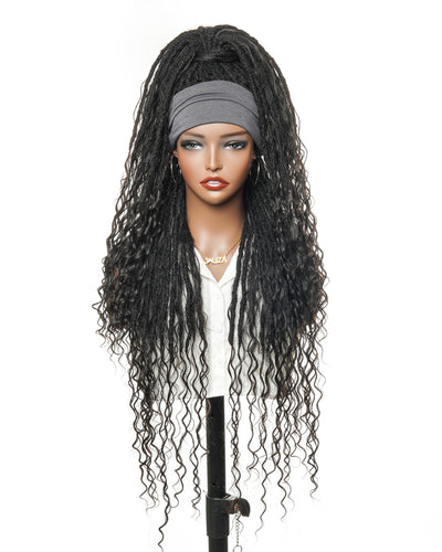 Perruque 100 % cheveux naturels, qualité salon, pré-décolorée, HD, entièrement en dentelle, Locs Boho sans nœuds, 100 mèches
