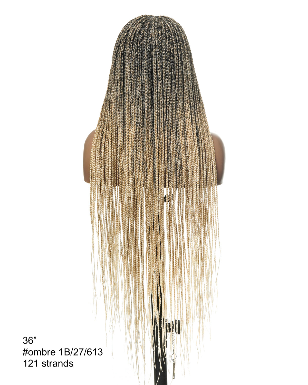 Perruque tressée sans nœuds légère en dentelle suisse HD, cheveux naturels pré-décolorés, 36 pouces, 100 mèches