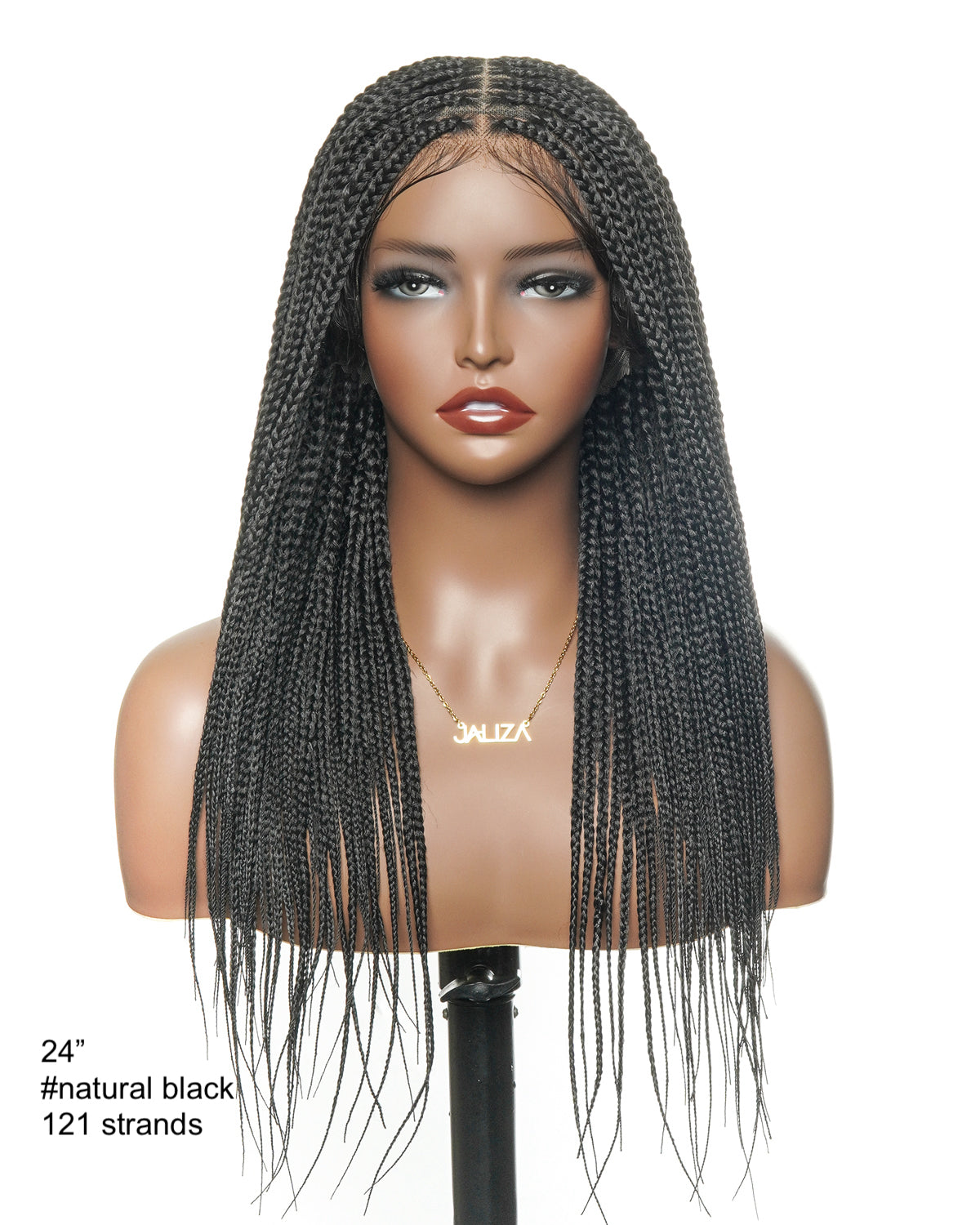 Kora - Pre Bleached Human Hair Lace Lightweight Knotless Swiss HD Lace Box Braided Wig 100 Strands
