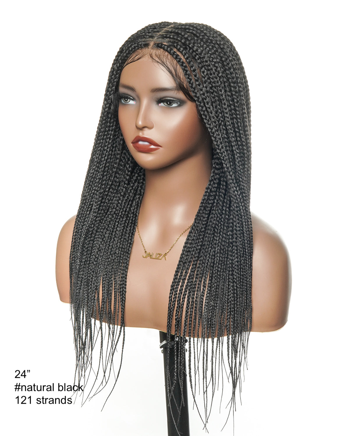 Kora - Pre Bleached Human Hair Lace Lightweight Knotless Swiss HD Lace Box Braided Wig 100 Strands