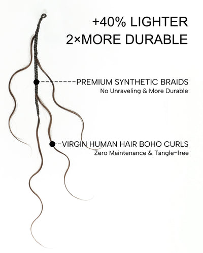 JALIZA Michelle - Tresses Boho au Crochet Bora Bora | Cheveux Humains Miracle Body Wave