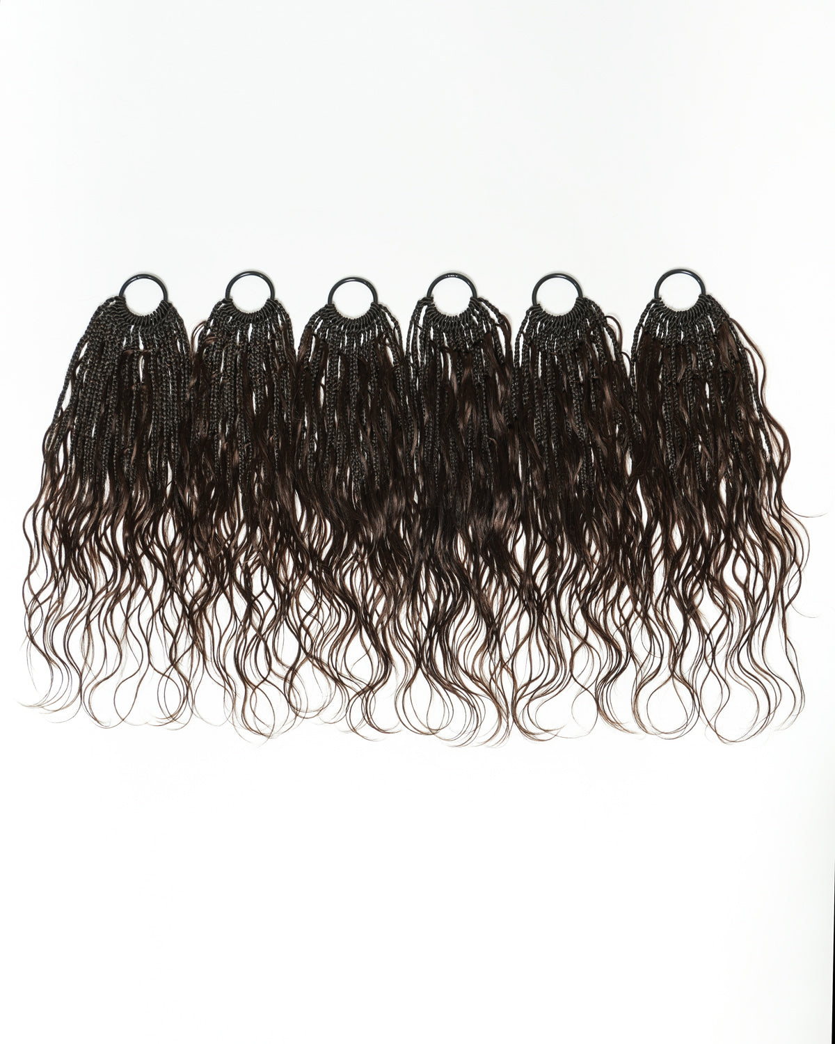 Tresses Crochet Bohèmes 18" Avec Boucles Souples Bora Bora Cheveux Humains, Marron Foncé, 120 Brins/Paquet