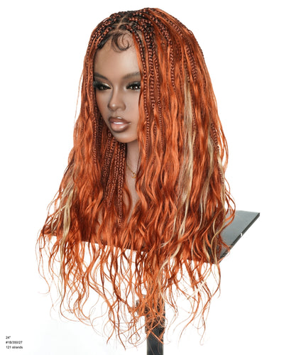 Perrque tressée Derrika Design 24" Ginger Bora Bora avec mèches