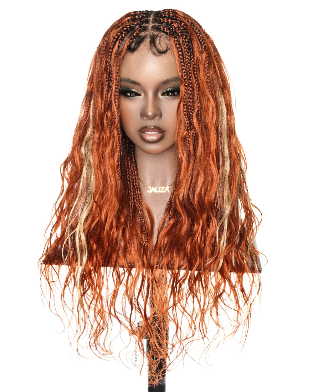 Derrika Design 24" Ginger Bora Bora Braided Wig With Highlight