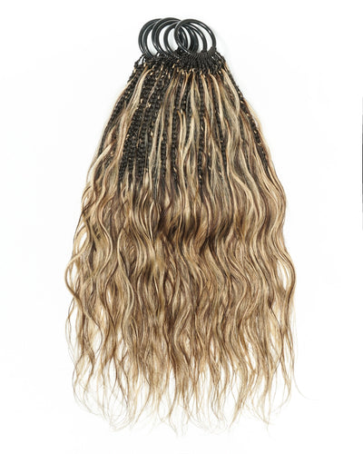 Tresses de style bohème au crochet Ghost Loop™ de 18 pouces avec boucles de cheveux humains