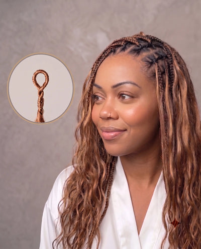 Tresses de style bohème au crochet Ghost Loop™ de 18 pouces avec boucles de cheveux humains