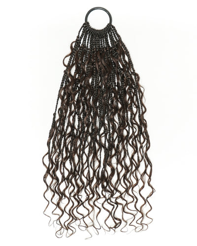 18" Cheveux Naturels Châtain Foncé Deep Wave Crochet Tresses Bohème 100 Brins/Paquet