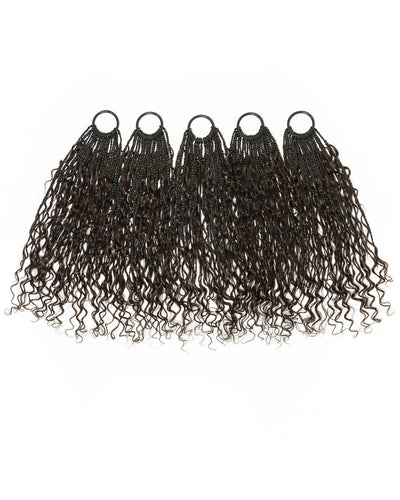 Kiki Tresses au Crochet - 30-75 cm Avec Boucles de Cheveux Humains 100 Brins/Paquet Ondulées Profondes