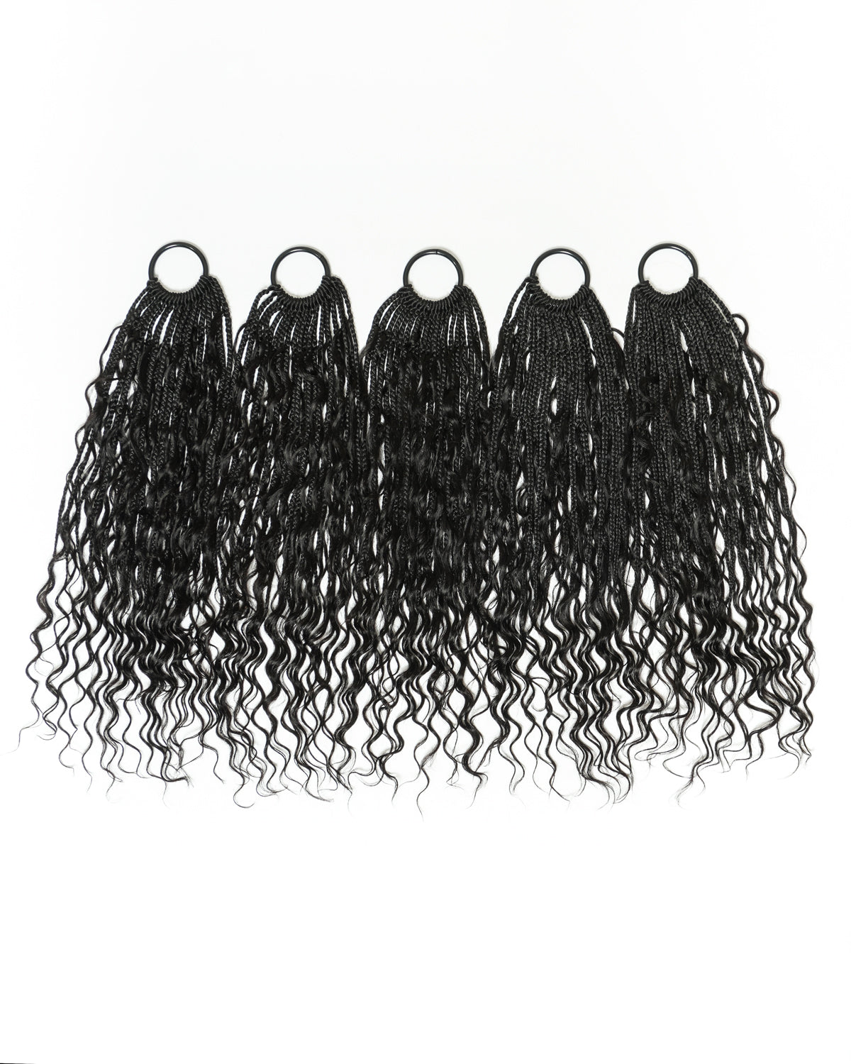 Kiki Tresses au Crochet - 30-75 cm Avec Boucles de Cheveux Humains 100 Brins/Paquet Ondulées Profondes