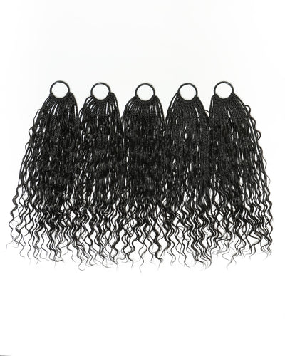 Kiki Tresses au Crochet - 30-75 cm Avec Boucles de Cheveux Humains 100 Brins/Paquet Ondulées Profondes