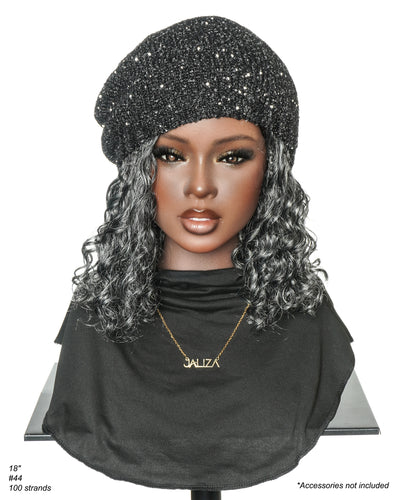 Perruque tressée Kiki Bob 12 pouces pré-décolorée, style bohème, couleur sel et poivre