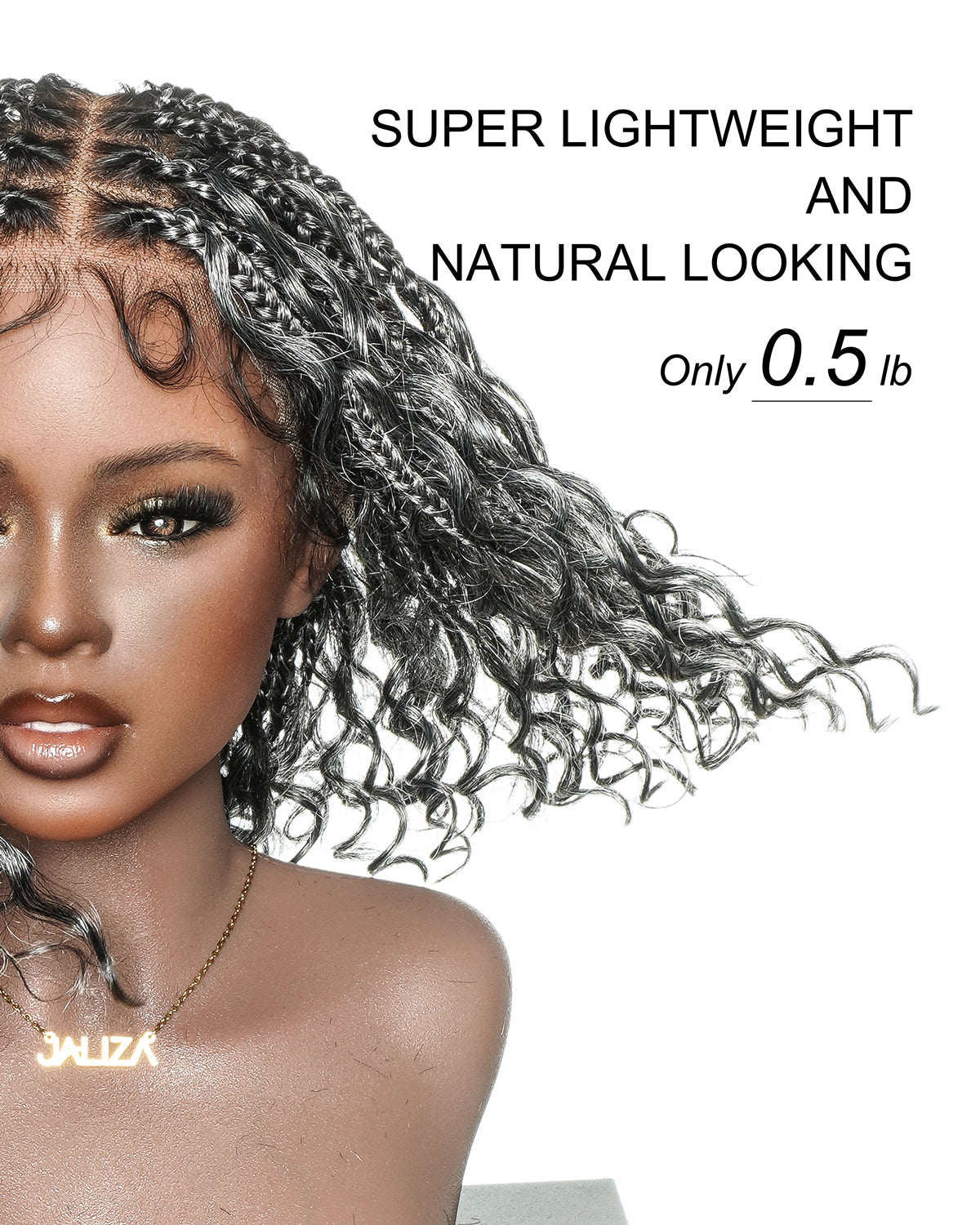Perruque tressée Kiki Bob 12 pouces pré-décolorée, style bohème, couleur sel et poivre