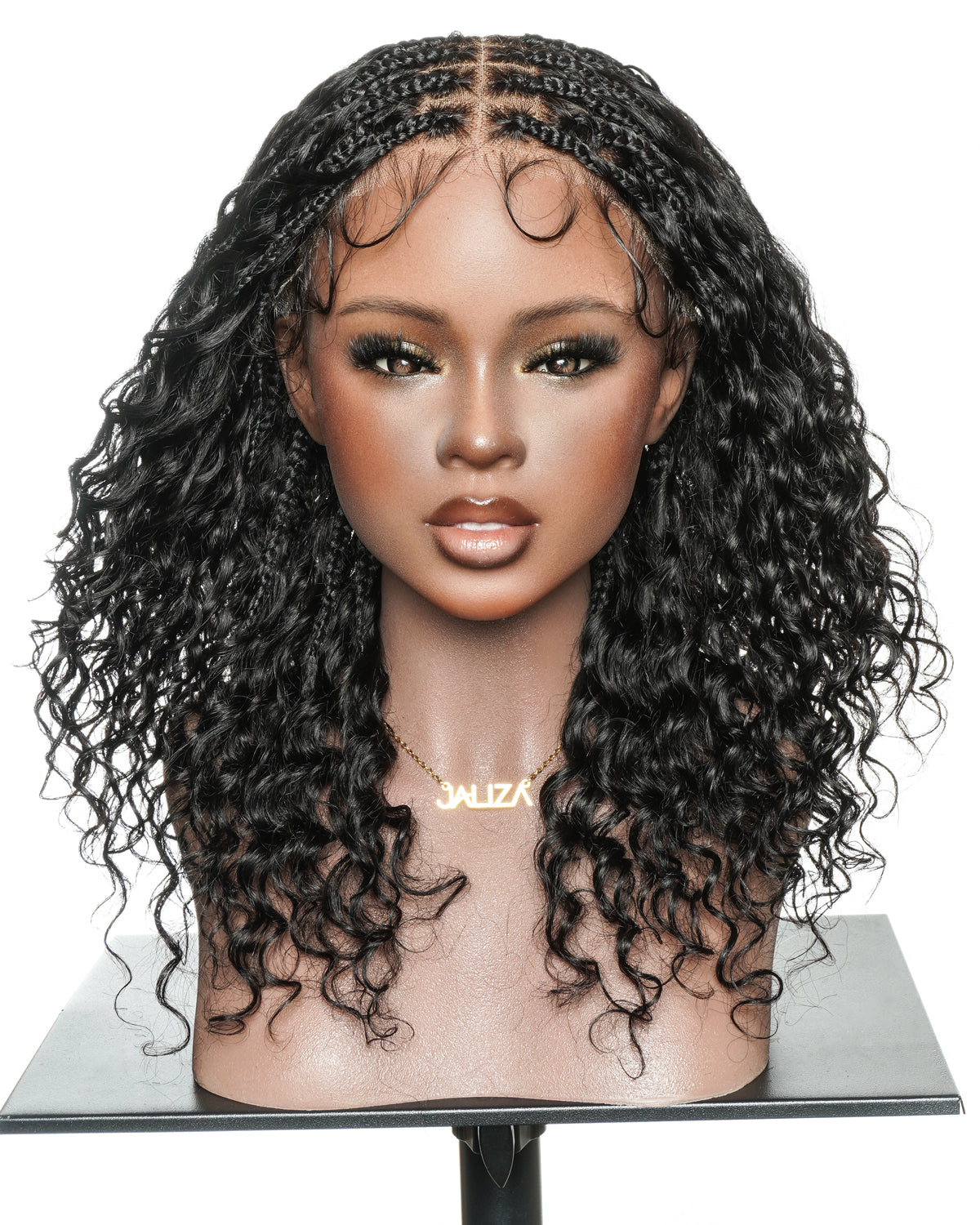 Vivi 16" - JALIZA Slip-On™ Glueless Swiss HD Full Lace Lightweight Version Human Hair Boho Box Braided Wig With C Cap Design And Stretchable Lace