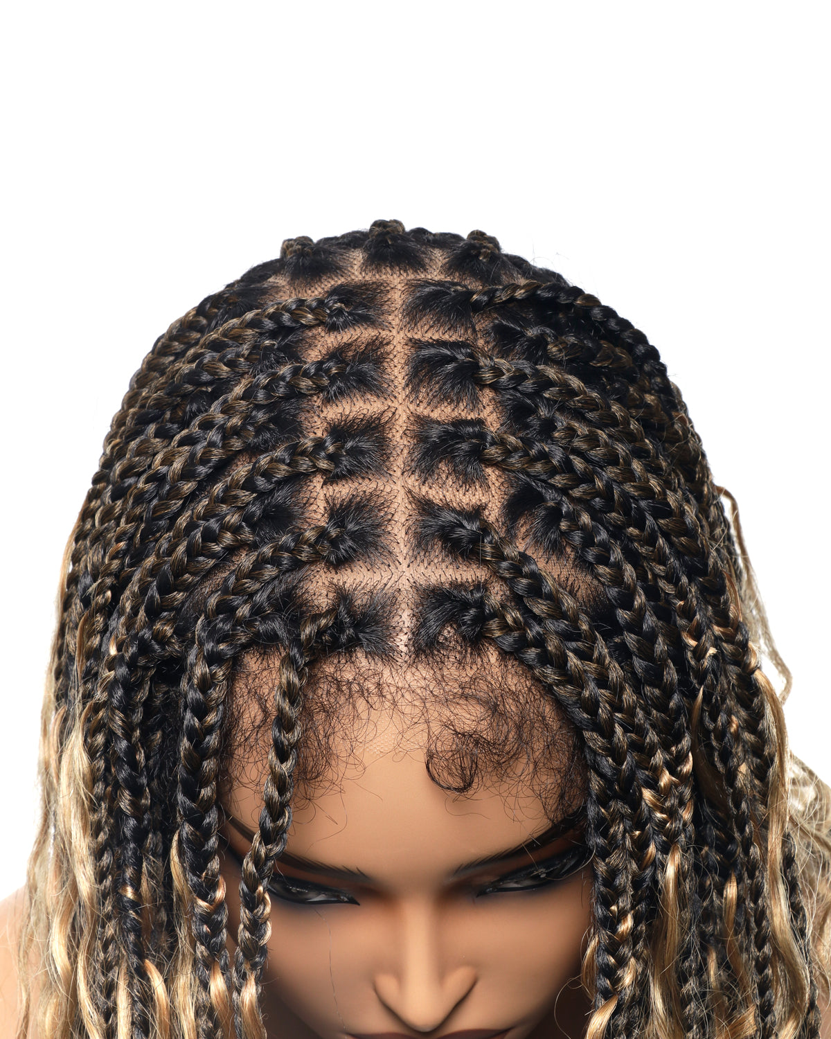 Perruque tressée de 36" avec boucles bohèmes en cheveux naturels et dentelle suisse HD, entièrement nouée à la main - Cheveux de bébé naturels