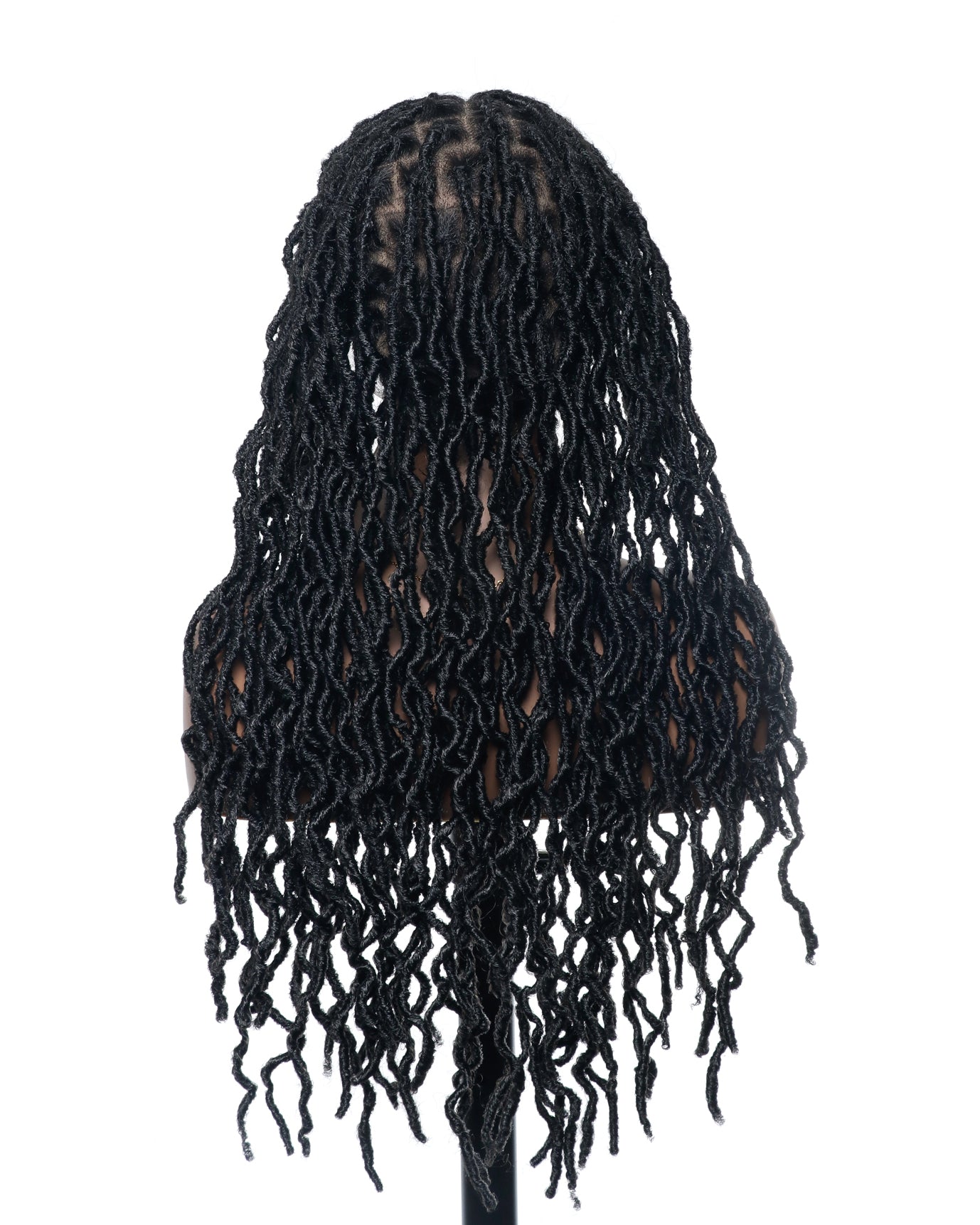 Perruque tressée de qualité professionnelle, sans nœuds, à locs, avec dentelle complète HD, 24", 80 brins