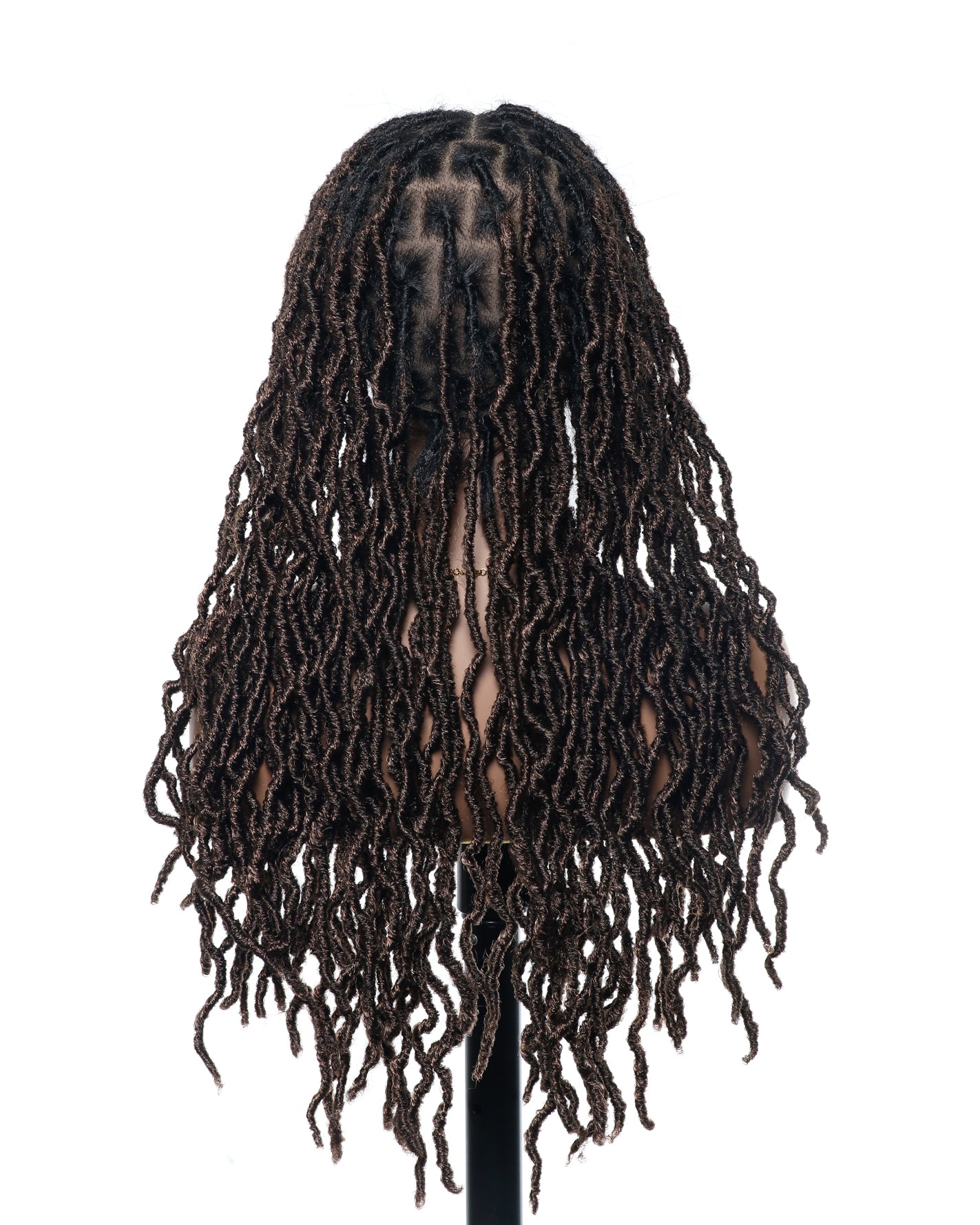 Perruque tressée de qualité professionnelle, sans nœuds, à locs, avec dentelle complète HD, 24", 80 brins