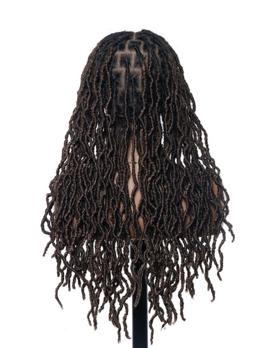 Perruque tressée de qualité professionnelle, sans nœuds, à locs, avec dentelle complète HD, 24", 80 brins