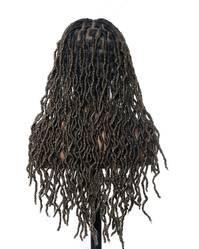 Perruque tressée de qualité professionnelle, sans nœuds, à locs, avec dentelle complète HD, 24", 80 brins