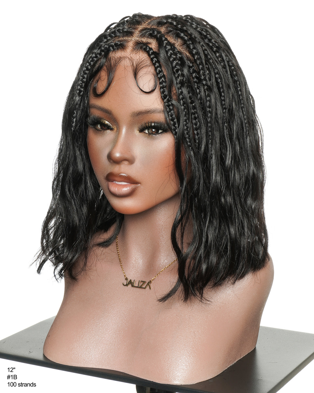 Perruque tressée bohème ondulée en cheveux humains, conception personnalisée - 121 mèches