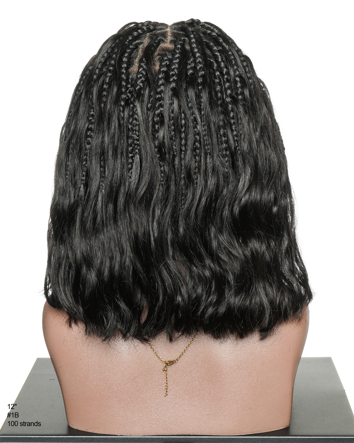 Perruque tressée bohème ondulée en cheveux humains, conception personnalisée - 121 mèches