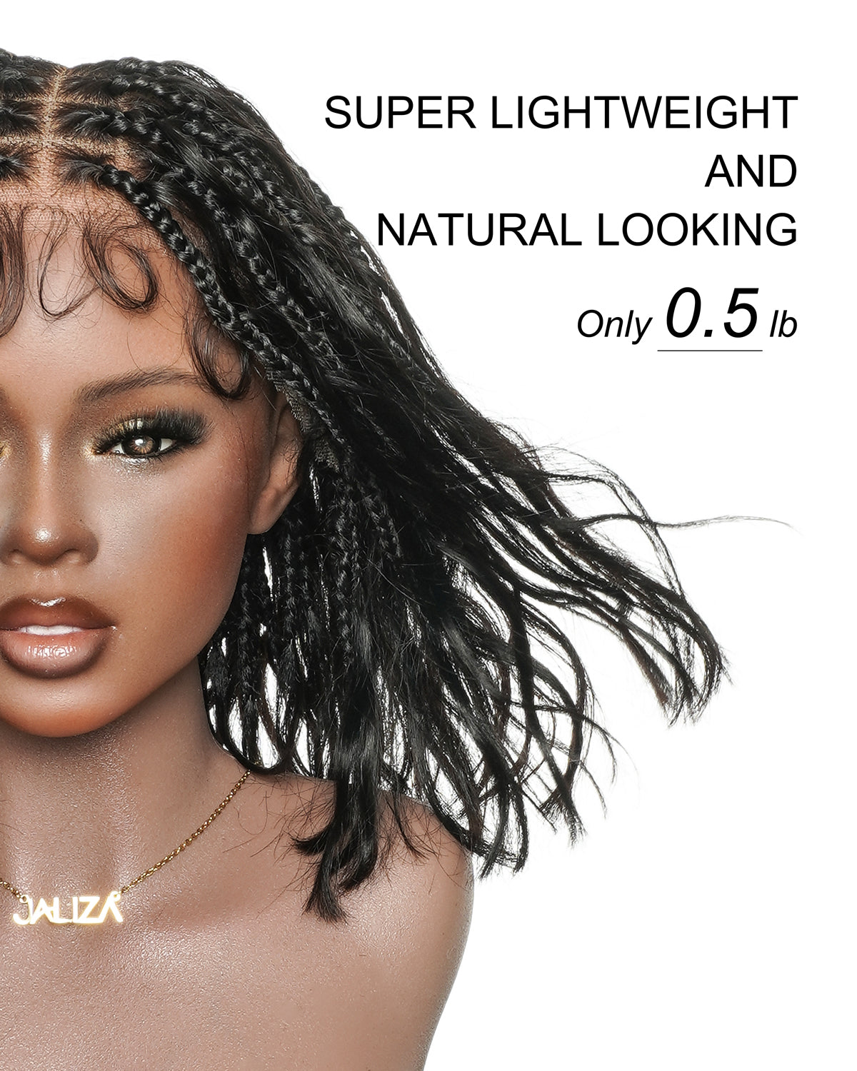 Perruque tressée bohème ondulée en cheveux humains, conception personnalisée - 121 mèches