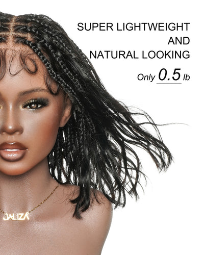 Perruque tressée bohème ondulée en cheveux humains, conception personnalisée - 121 mèches