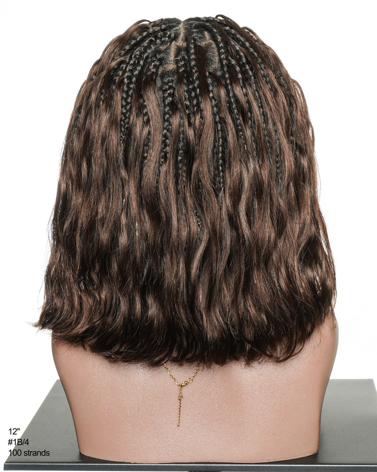 Perruque tressée bohème ondulée en cheveux humains, conception personnalisée - 121 mèches