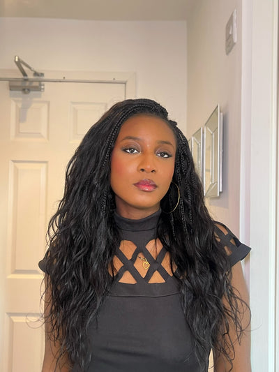 Body wave 18 inches human hair crochet boho braids for 121 strands