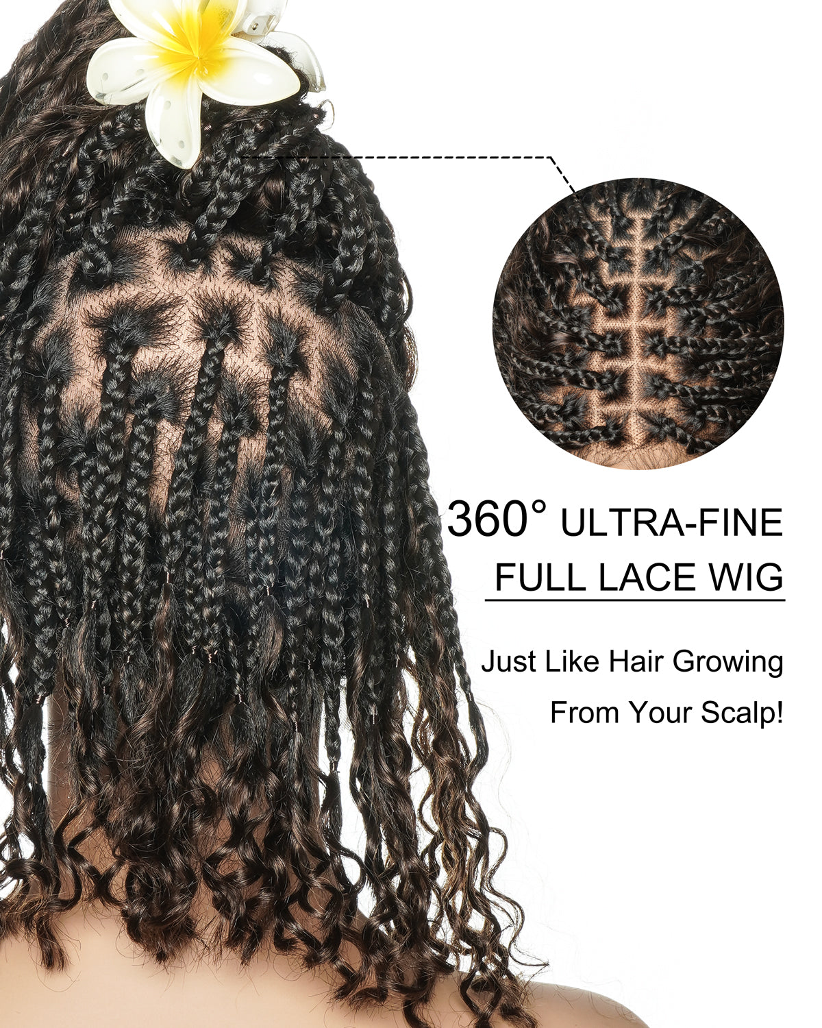 Gloria 12" Bob - Perruque tressée de style Boho, sans colle, en dentelle élastique, avec bonnet JALIZA Slip-On™, ondulations d'eau