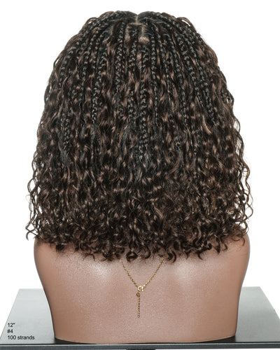 Gloria 12" Bob - Perruque tressée de style Boho, sans colle, en dentelle élastique, avec bonnet JALIZA Slip-On™, ondulations d'eau