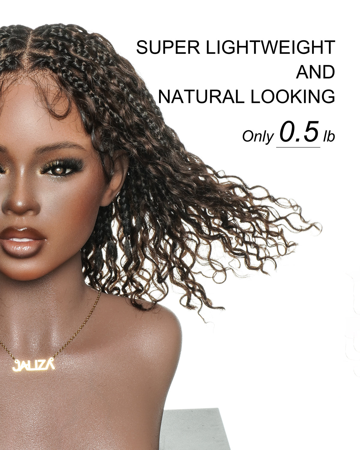 Gloria 12" Bob - Perruque tressée de style Boho, sans colle, en dentelle élastique, avec bonnet JALIZA Slip-On™, ondulations d'eau