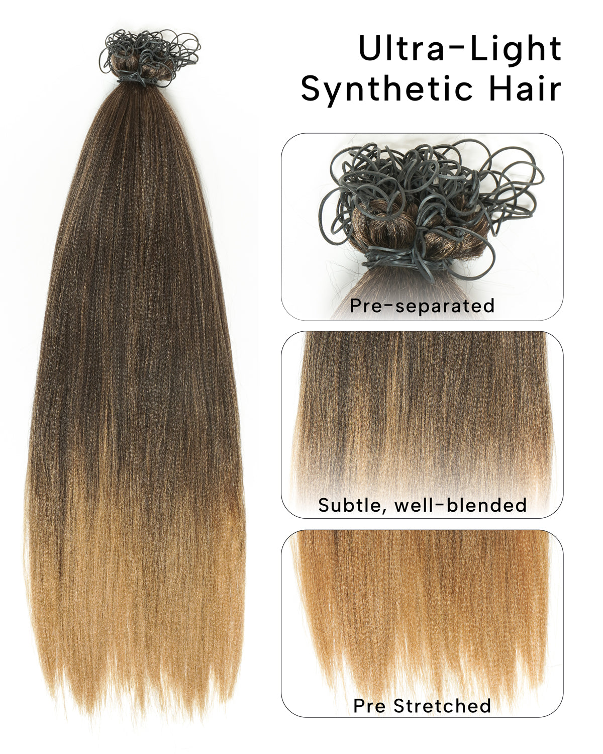 Solana Braiding Hair Kit - Pre-Separated Human Hair Bulk Hair & Synthetic Fiber Kit