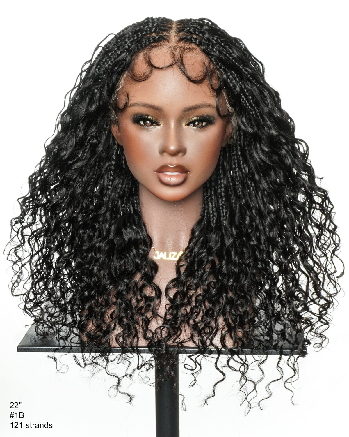 Tiana - Perruque Tressée en Cheveux Humains Pré-décolorés Bouclés Espagnols Miracle Braids Boho Swiss HD Full Lace