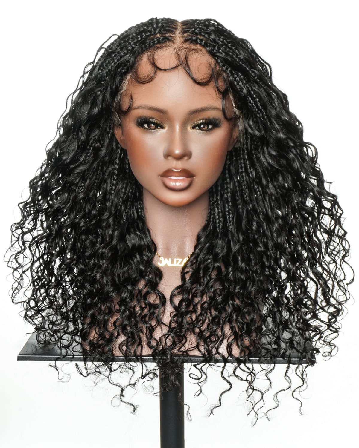 Tiana - Perruque Tressée en Cheveux Humains Pré-décolorés Bouclés Espagnols Miracle Braids Boho Swiss HD Full Lace