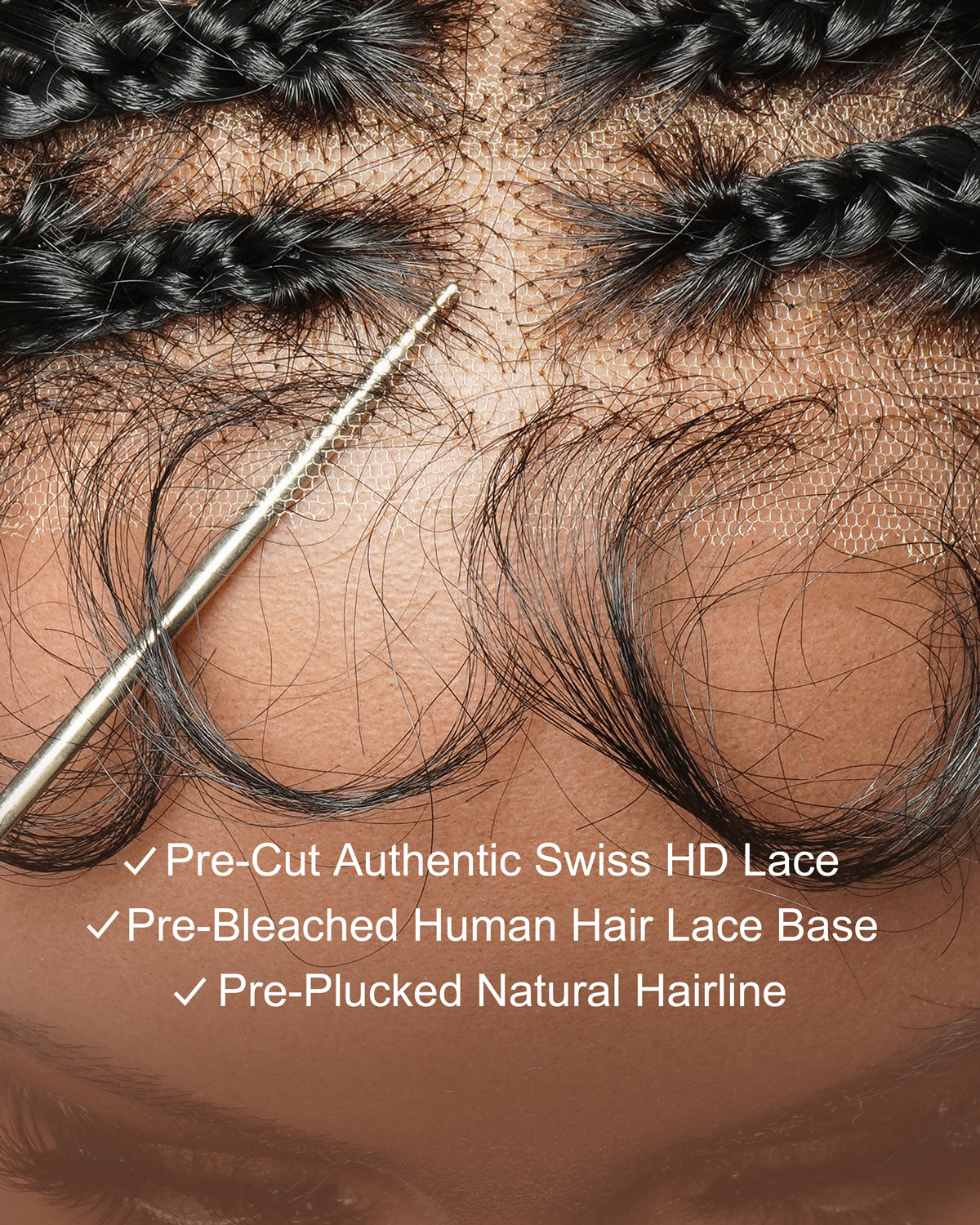 Tiana - Perruque Tressée en Cheveux Humains Pré-décolorés Bouclés Espagnols Miracle Braids Boho Swiss HD Full Lace